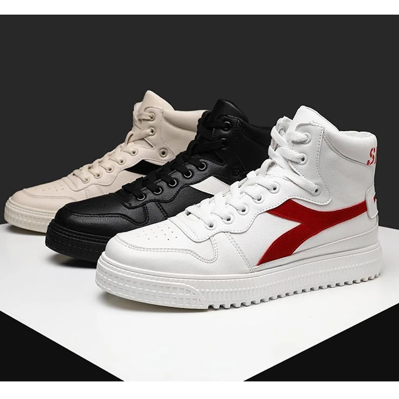 2019 Hot Men Shoes Fashion Warm Fur Winter Boots Autumn PU Leather Footwear For Man New High Top Canvas Casual | Обувь