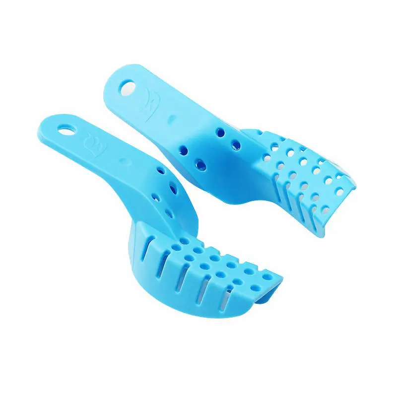 10Pcs/set Dental Blue Impression Plastic Trays Without Mesh Tray Care Teeth Holder Materials Supply For Oral Tools |