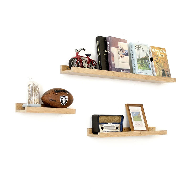 Бамбуковая настенная полка|wooden shelf|storage rackwall storage rack |