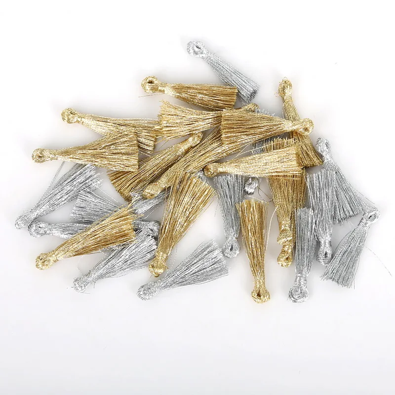 Кисточки для ожерелья и сережек золотистые/серебристые 25 мм 50 шт. | Украшения