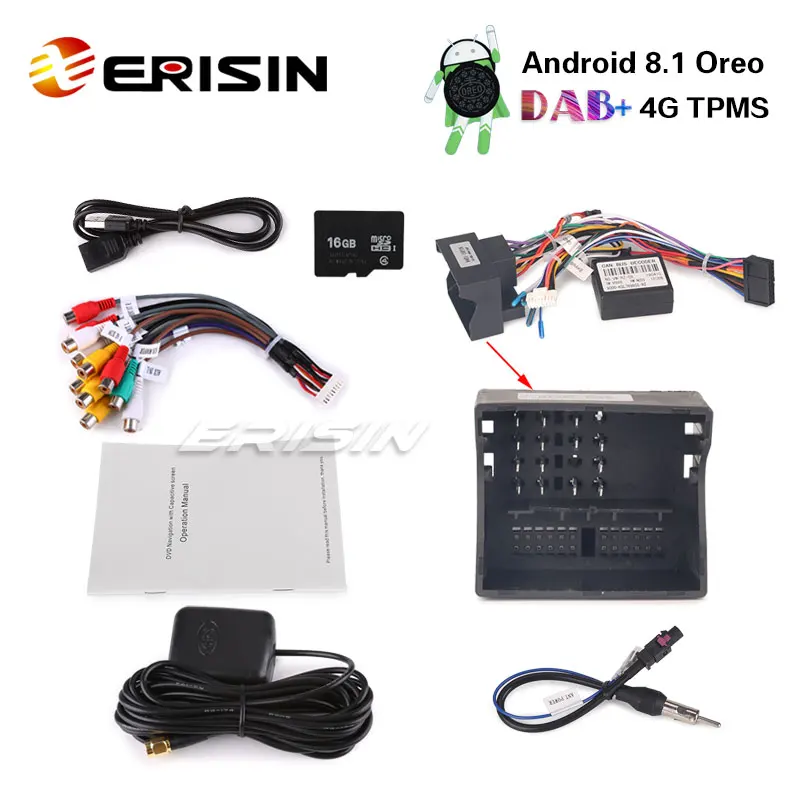 Erisin ES3645V 8 &quotDAB + Android 1 автомобильный стерео gps 4G для VW Golf Passat Tiguan Polo Jetta Sat Nav SWC |