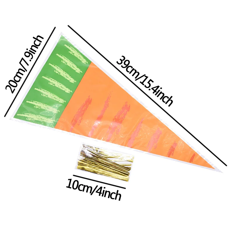20 штук Пасхальная морковь конфеты мешок Пасхальный кролик Подарочный пакет