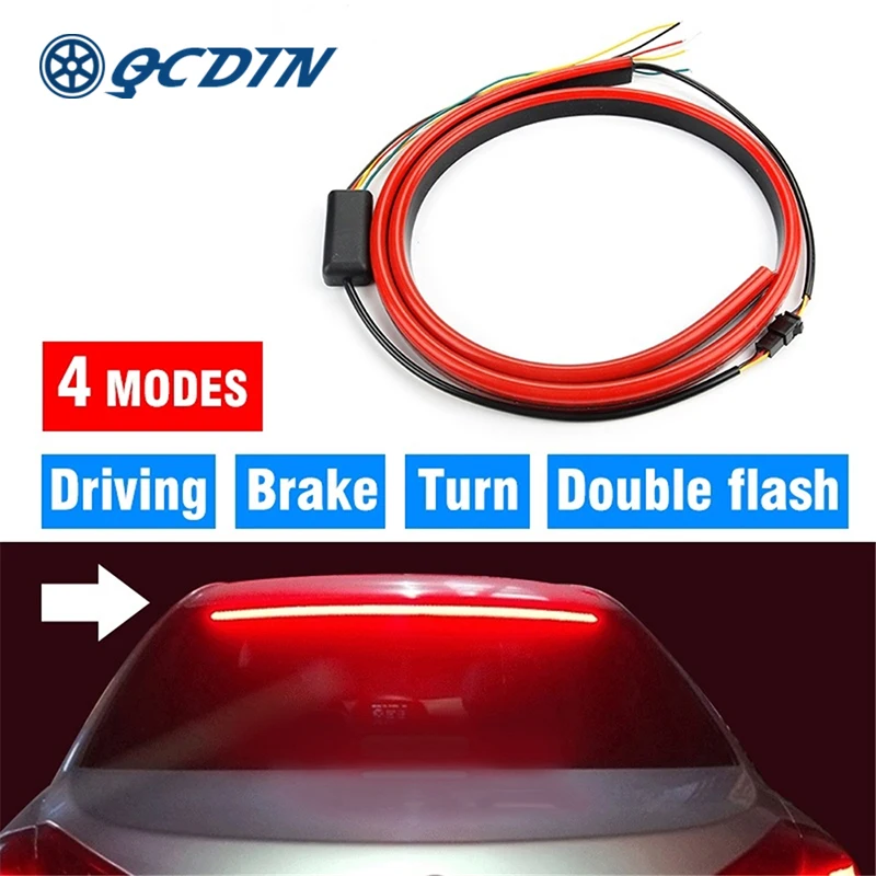

QCDIN 30W Trunk Strip Light Red Turn Signals Flowing Led Rear lights Car Braking Light For Car-styling Daytime Running Light