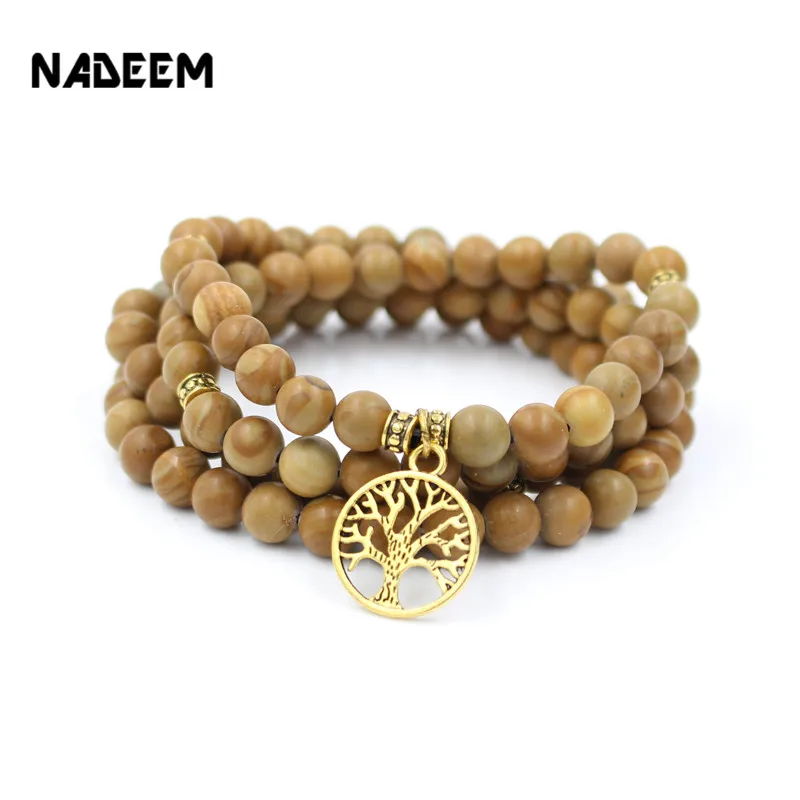 Женский и мужской браслет nadem эластичный из 108 элементов 8 мм|bracelet tree|bead braceletprayer beads