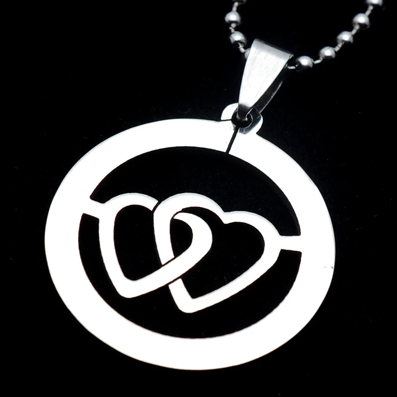 Круглая Подвеска из нержавеющей стали с символом сердца и надписью Love Dog Tag