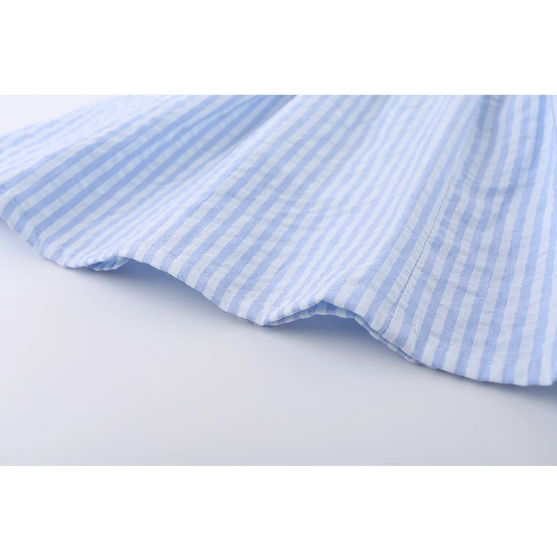 LOVE DD&ampMM Girls Dresses 2022 Spring New Children's Wear Sweet White Flower Lace Collar Striped Sleeveless Dress | Детская одежда