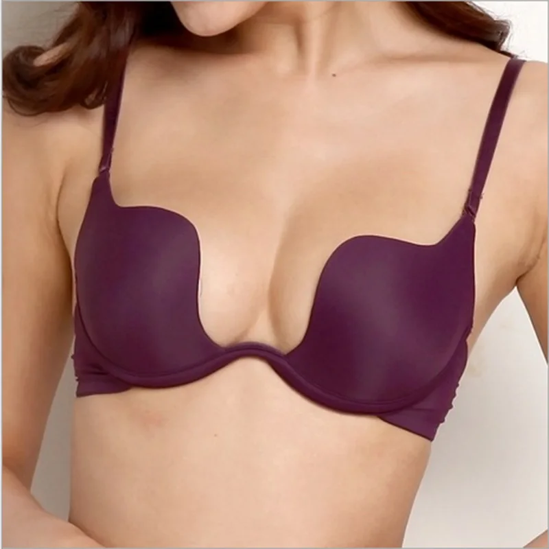 Женское модное бесшовное нижнее белье с глубоким V образным вырезом размера A ~ D