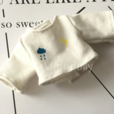 T-Shirt 1 комплект одежды для куклы летняя белая футболка+ джинсовые шорты для Blyth, Licca, Azone, 1/6 BJD, 1/8 BJD аксессуары для куклы - Цвет: T-Shirt