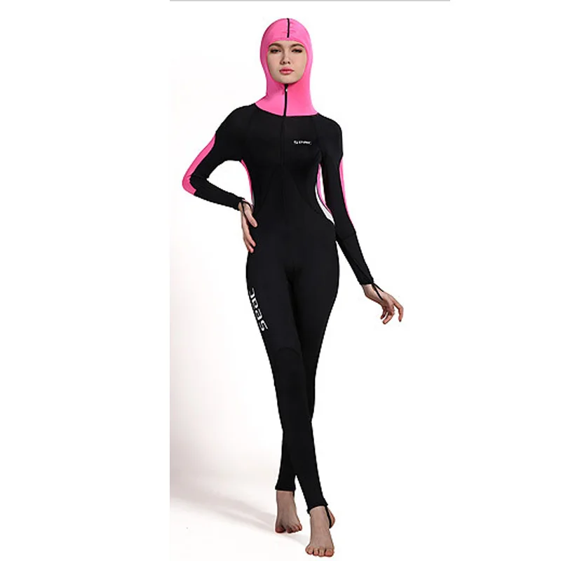 

Full Body w/ Hood Rash Guard One Piece Dive Skin Suit for Women Sun Protection Swimming Snorkeling Diving Surfing Suits Wetsuit