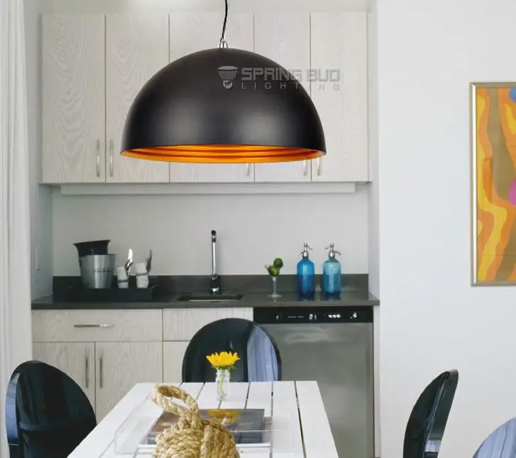 Двухслойные 30 см железные полукруглые черно-белые подвесные потолочные