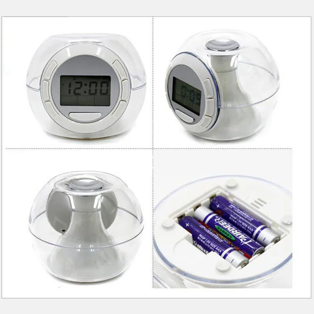 Милый светодиодный Будильник детские настольные часы 7 цветов меняющие цвет