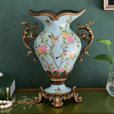 VASE without flower2 Ваза европейского стиля украшения, американский домашний стол, цветок и ТВ шкаф, роскошный мягкий Декор подарок, гостиная simulati - Цвет: VASE without flower2