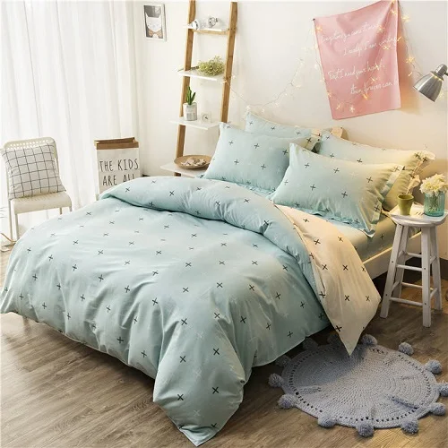 Bedding set 1 140/160X200 см простыня пододеяльник покрывало, Комплект постельного белья двойной queen King size комплекты хлопкового постельного белья простыня набор постельного белья parrure de lit - Цвет: Bedding set 1