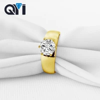 qyi 14k solid yellow gold halo rings trendy design women jewelry moissanite diamond engagement wedding band ring