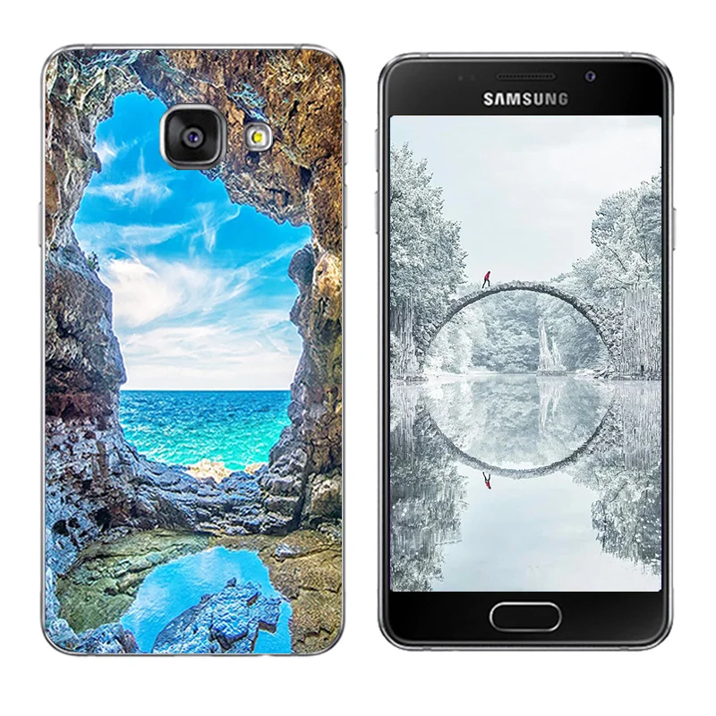 Чехол для Samsung A3 2016 мягкие силиконовые чехлы телефонов с принтом сосны Galaxy A310 A310F