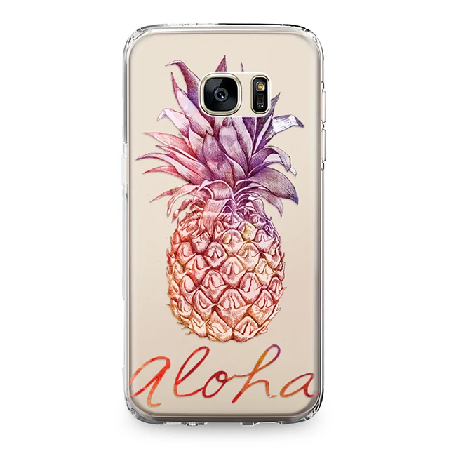 Для samsung Galaxy S5 S6 S7 край S8 S9 S10 плюс S10e Grand Prime Note 4 5 8 9 задняя крышка тропические фрукты, ананас силиконовый чехол