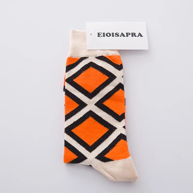 1 EIOISAPRA, 5 пар, США/Европейские уличные, Meias, цветные, хип-хоп, счастливые мужские носки, унисекс, скейтборд, забавные носки, платье, Calcetines Hombre - Цвет: 1