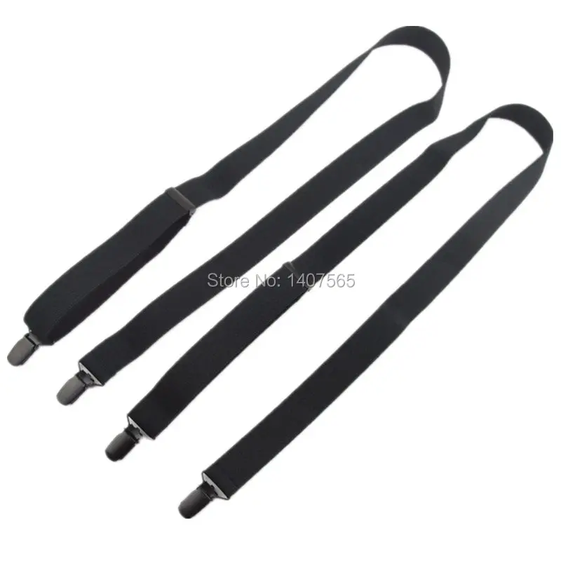 Модные черные подтяжки унисекс с 4 зажимами для женщин и мужчин раздельных брюк