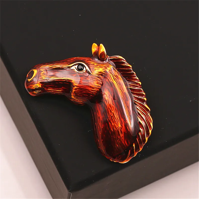 ENZE2019 new color enamel zinc alloy brooch Piggy horse head leopard animal badge accessories wholesale | Украшения и аксессуары