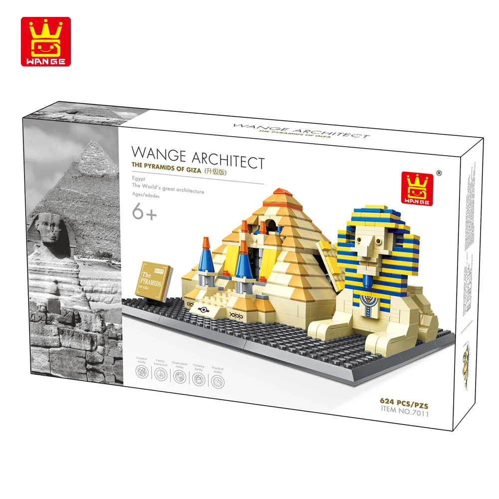 

WANGE World Famous Architecture Building Blocks Kids Toys Great Pyramids of GIZA 624pcs Bricks Educational Toys for Children