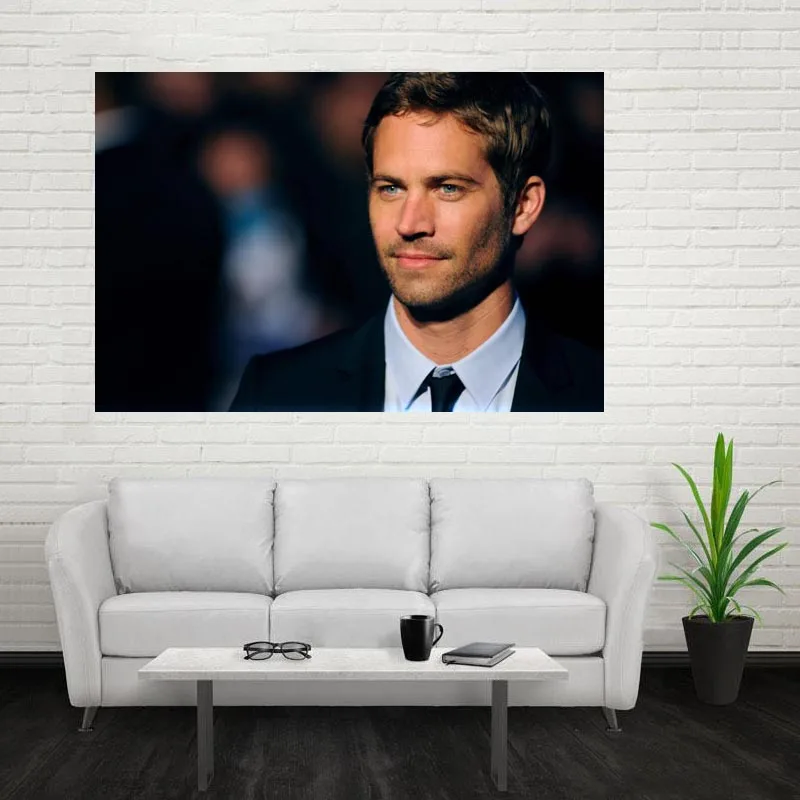 Обычный атласный постер Nice Paul Walker тканевый настенный с принтом из шелковой ткани