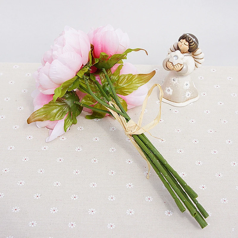 Искусственные цветы пионы 6 головок шелковые букет цветов для свадьбы дома