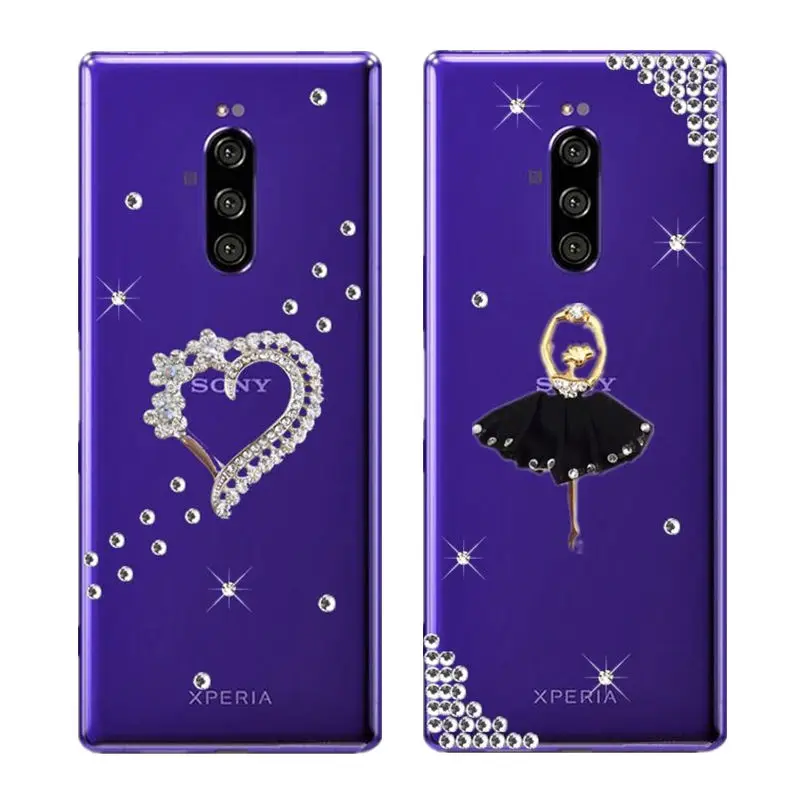Модный красивый со стразами чехол для Sony Xperia 1 10 plus L3 L2 L1 XZ3 XZ2 Premium XA2 Ultra XZ1 Compact XA1