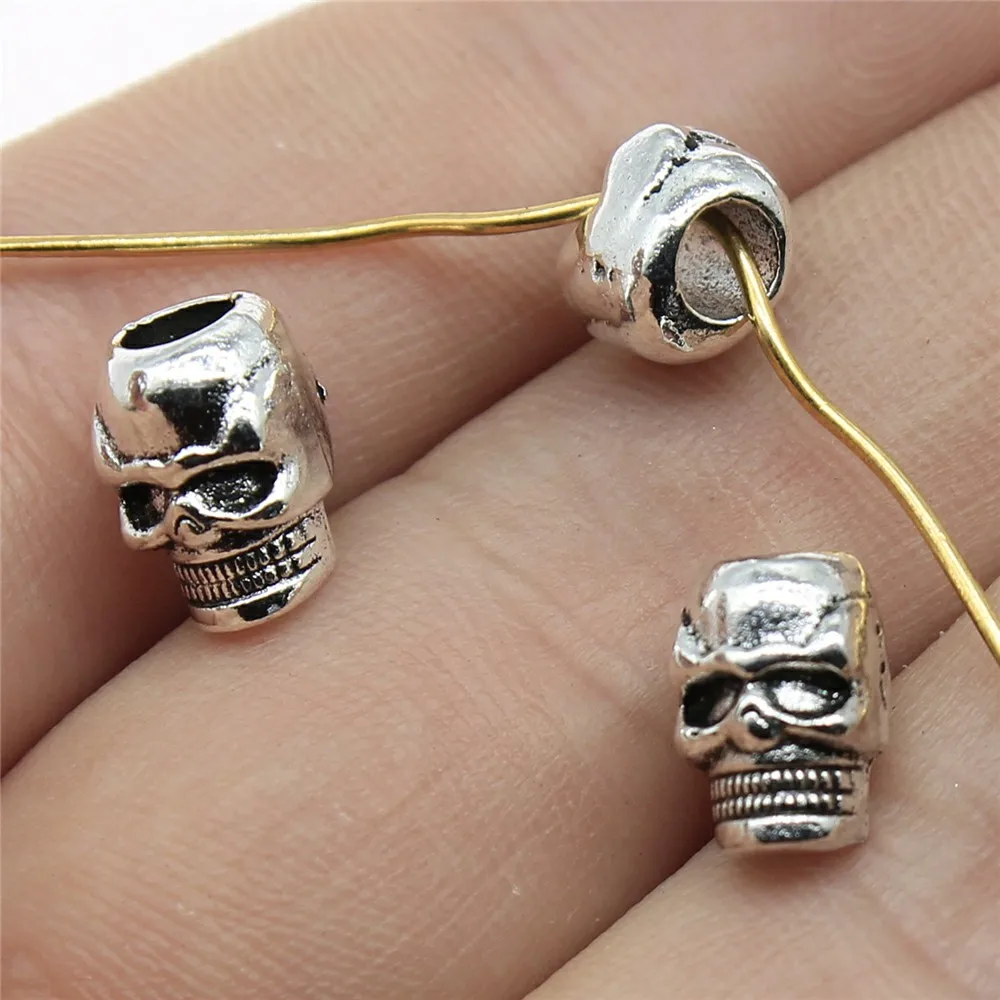 WYSIWYG 4 шт. 10x7x8 мм череп бусины подходит DIY Браслеты Аксессуары Череп Подвески