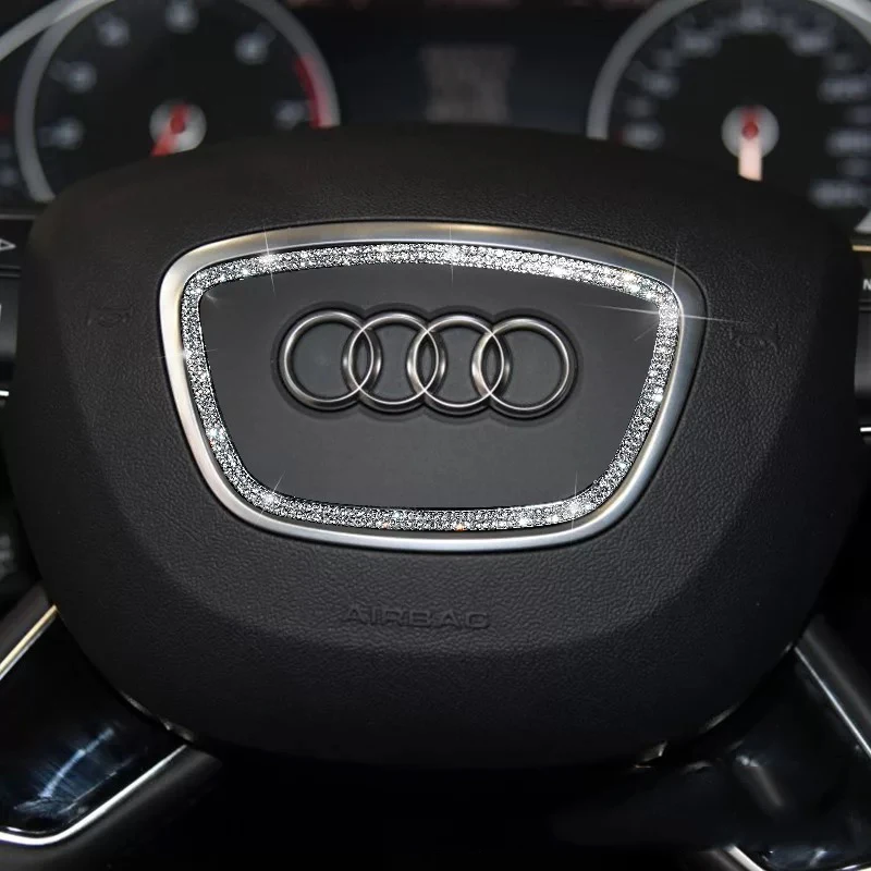 Аксессуары для автомобиля для Audi A4 A3 A6 Q5 Q3 Автомобильный руль алмазное украшение круглые наклейки Авто интерьерная наклейка
