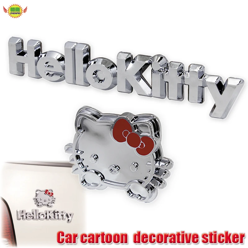 

Car sticker cartoon cute decal 3D three-dimensional metal plating auto accessories decorative stickers for girl women styling