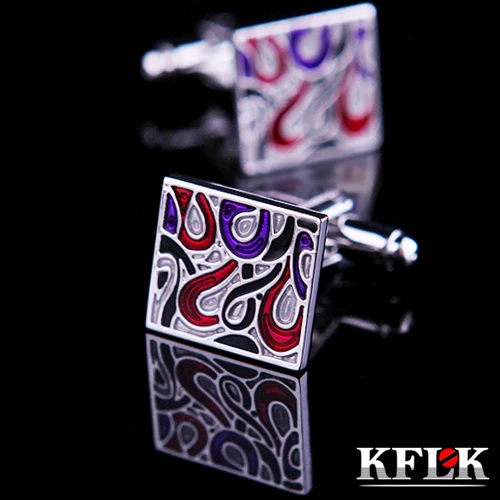 

KFLK Luxury HOT shirt cufflink for mens Brand cuff button cuff links High Quality red wedding gemelos abotoaduras Jewelry