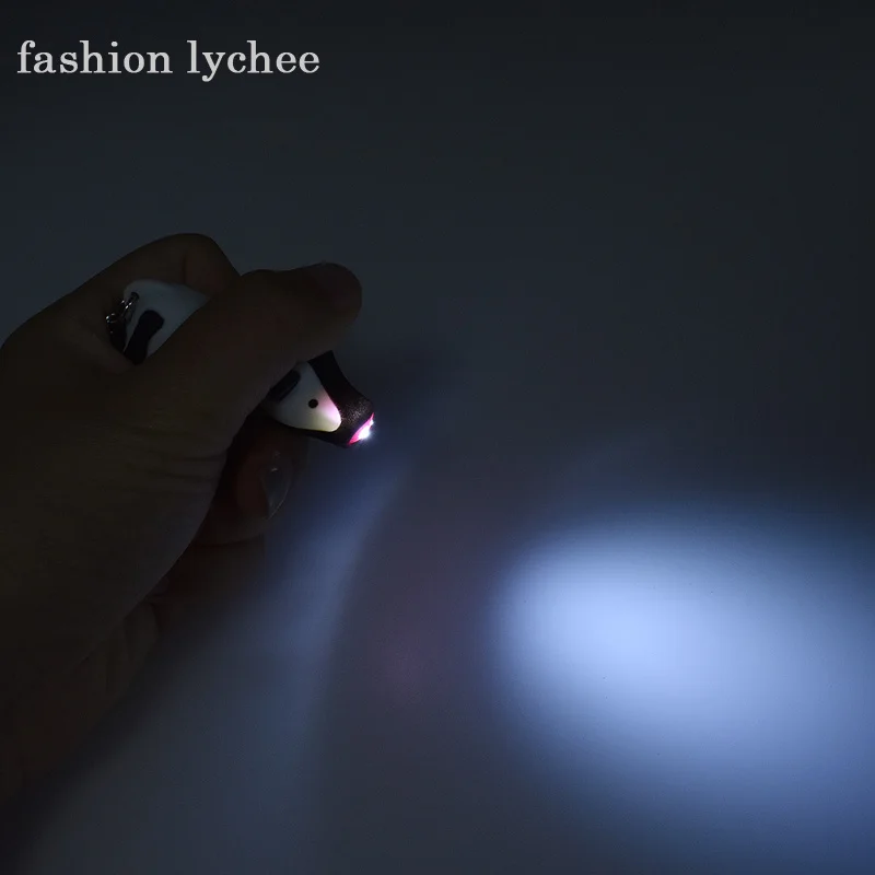 Модный брелок lychee с милыми светодиодами из коровьей кожи пластиковый для ключей