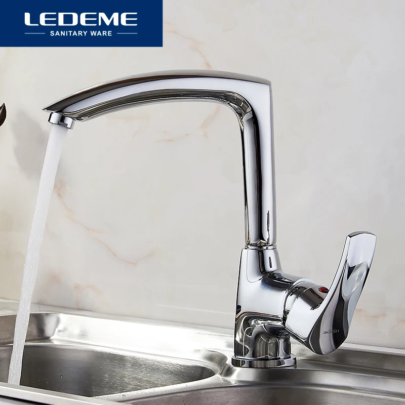 

LEDEME Смеситель для кухни высокий латунь Цвет: хром L4064