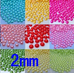 Полукруглые бусины из АБС-пластика имитация жемчуга 18 цветов 2 мм 10000 шт. для