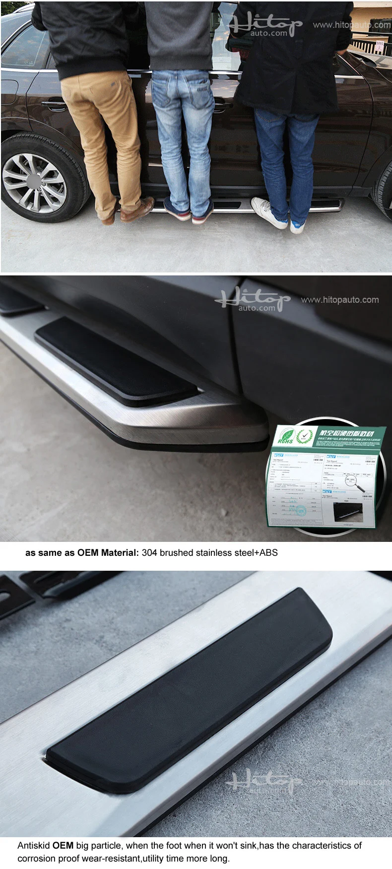Новое поступление Беговая доска боковая ступенька для AUDI Q3 Q5 Q7 2009-, ISO9001 качество, HITOP завод 5 лет опыт внедорожник