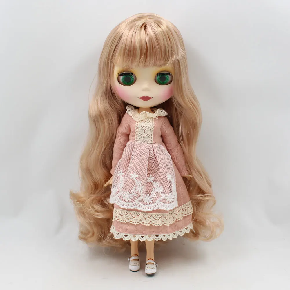 ICY DBS Blyth doll white skin Matte face Romantic mixing pink long curly hair with bangs joint body BL3227/1010 | Игрушки и хобби