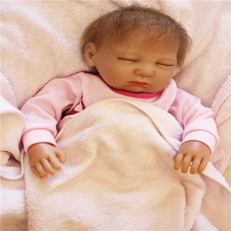 SanyDoll 20 дюймов 50 см силиконовые куклы для новорожденных милые сна подарки на