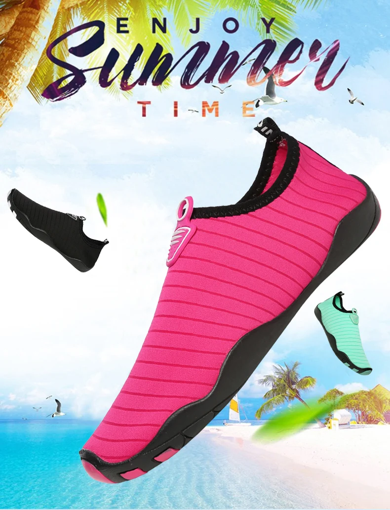Aqua Shoes Unisex Quick Dry Water Shoes Plus Size Outdoor Sneakers Women Light Non-slip Swimming Shoes Soft Lovers Beach Shoes