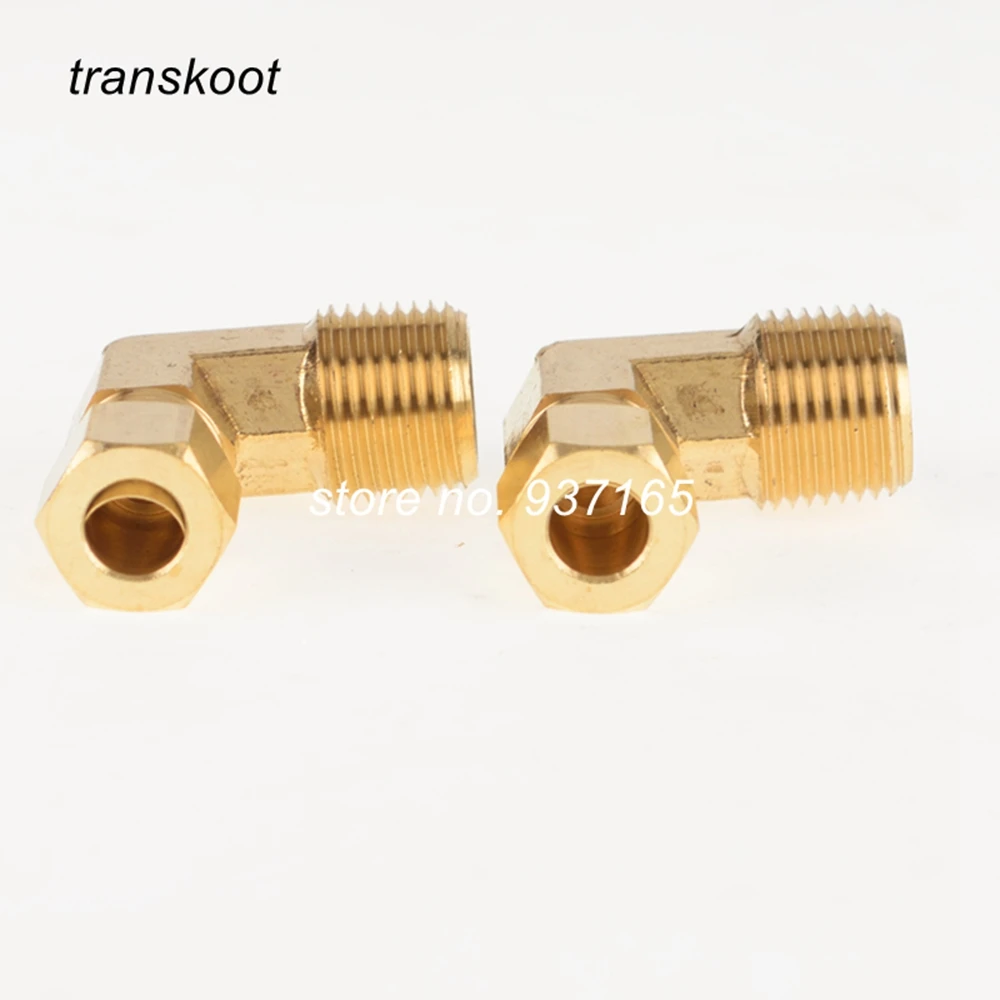 Трубка O.D 1/8 &quot3/16&quot 1/4 &quot5/16&quot &quotс резьба NPT&quot папа &quotлатунный шланг фитинг 90