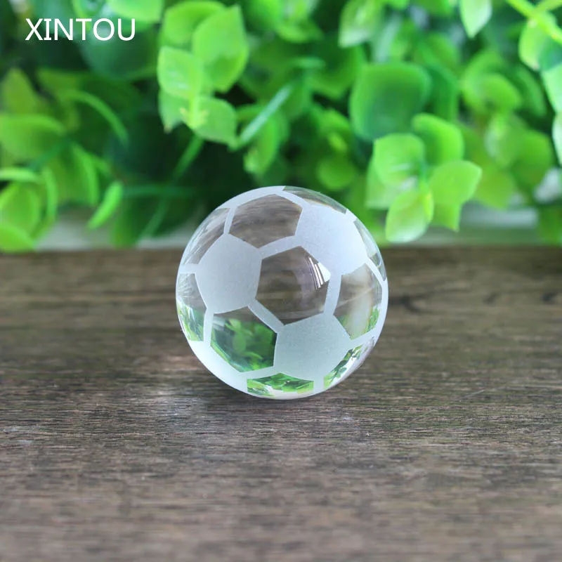 XINTOU хрустальный футбольный мяч модель украшения 3 см фэн шуй мини стекло каменный