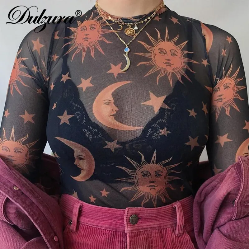 Женский укороченный топ Dulzura весна лето 2019 прозрачная сетчатая Сексуальная