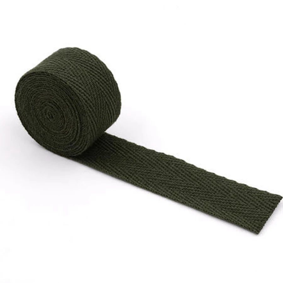 army green 10 м/лот 20 мм мягкая хлопковая оплетка тесьма резинка с тесьмой ремень лента ошейник с ремешком сумка для прогулок, рюкзак Запчасти - Цвет: army green