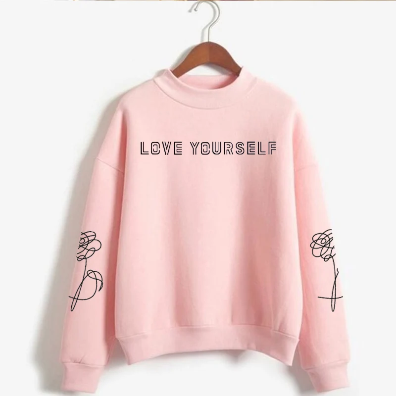 Sweatshirt20 Love Yourself kpop монолитные толстовки Верхняя одежда хип-хоп для женщин и мужчин водолазка новая DNA K-pop одежда - Цвет: Sweatshirt20