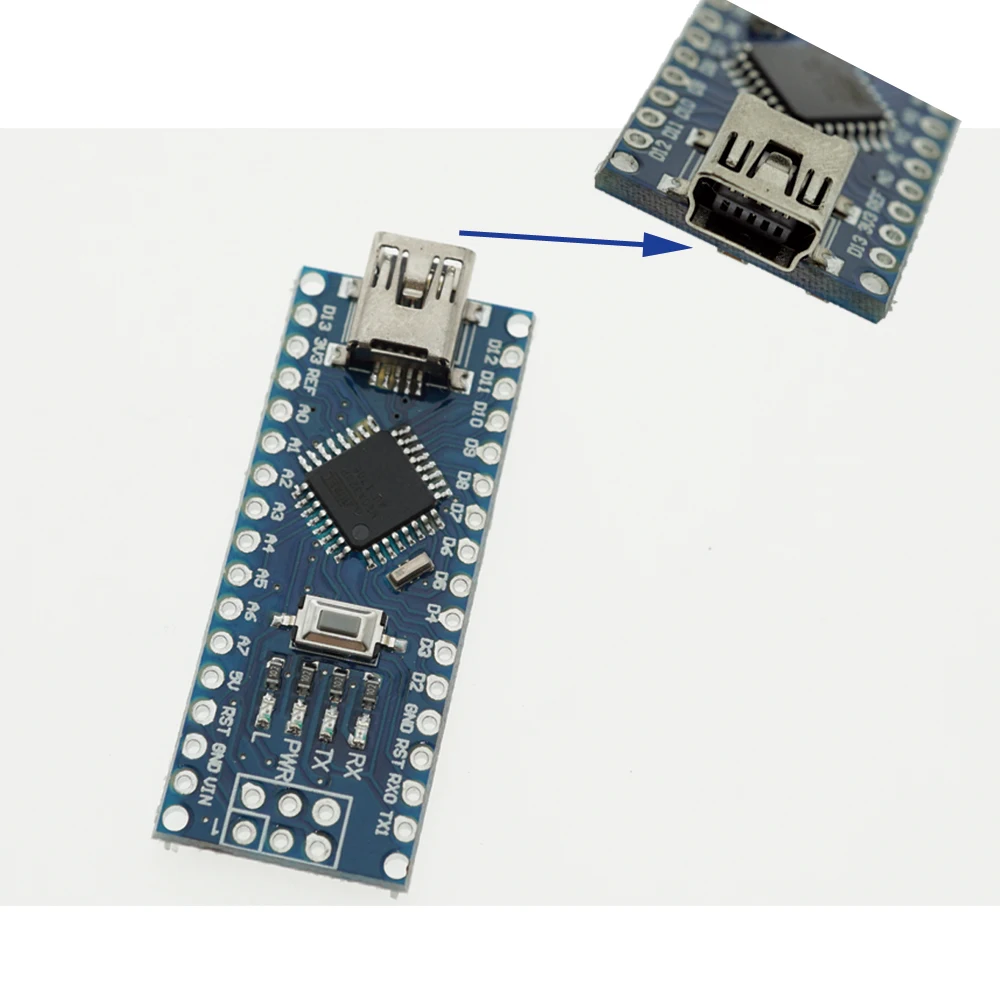 Nano V3.0 контроллер для Arduino ATMEGA328P оригинальный CH340 + USB кабель DIY стартовый набор