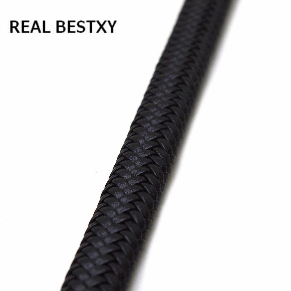 Настоящий BESTXY, 1 м/лот, 1 ярд, 12*6 мм, широкий плоский плетеный кожаный шнур для браслета, ожерелья, сделай сам, для изготовления ювелирных изделий, кожа