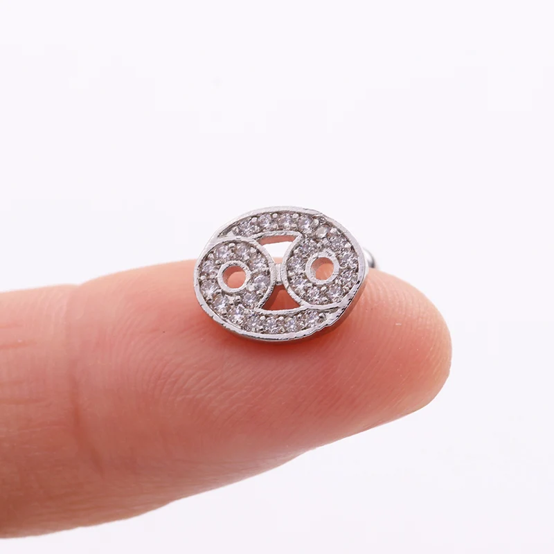 Sellsets, 1 шт., 16 г, сталь, 12 созвездий, CZ, сережка, спиральный для хряща, шпилька, для мужчин и женщин, Грач, серьги, пирсинг - Окраска металла: NO.4
