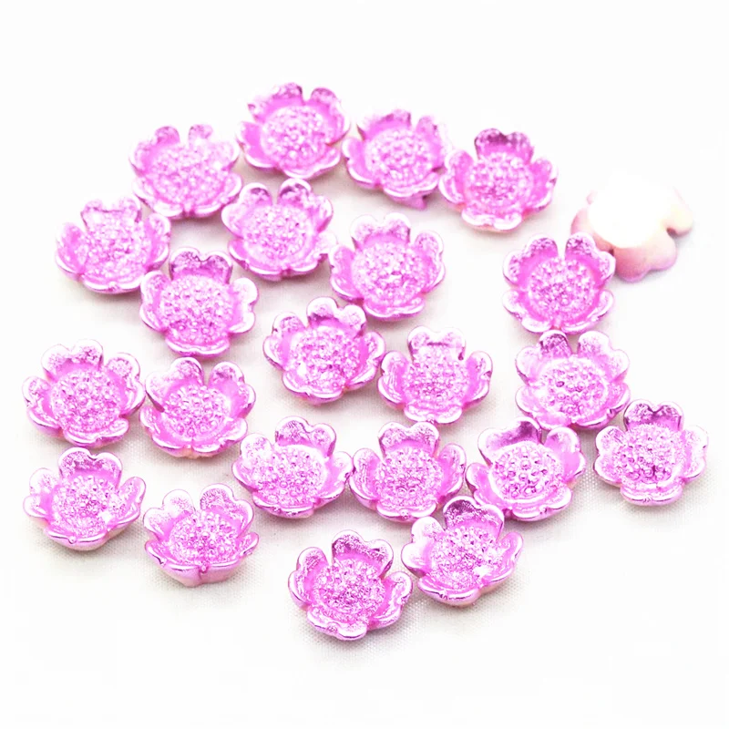 

50PCS 12mm Light Pink Resin Flatback Flower Cabochons |Resin Dollhouse Miniatures|Resin Flower Cabochons