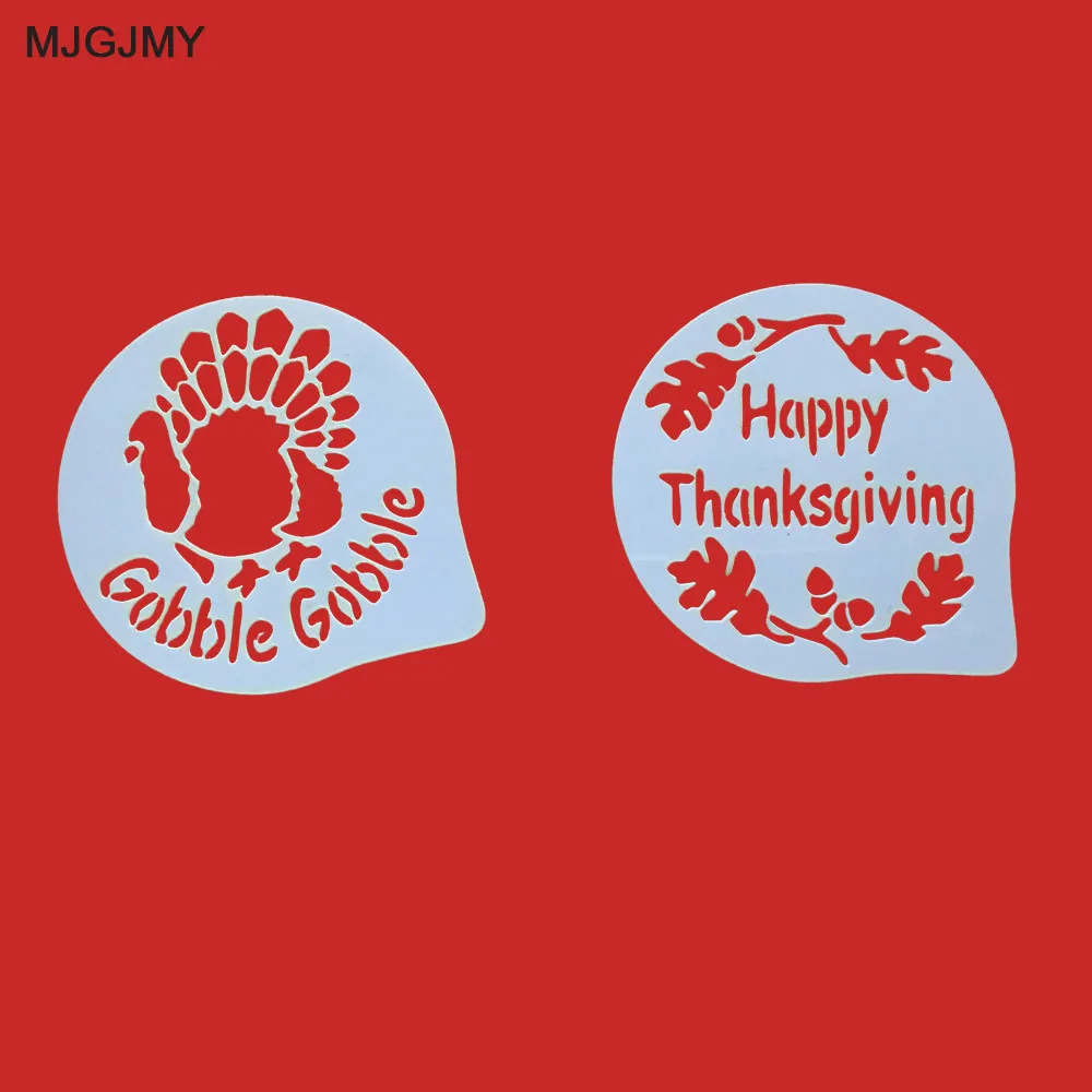 2 шт./лот днем благодарения рисунок трафареты капучино украшения кофе латте