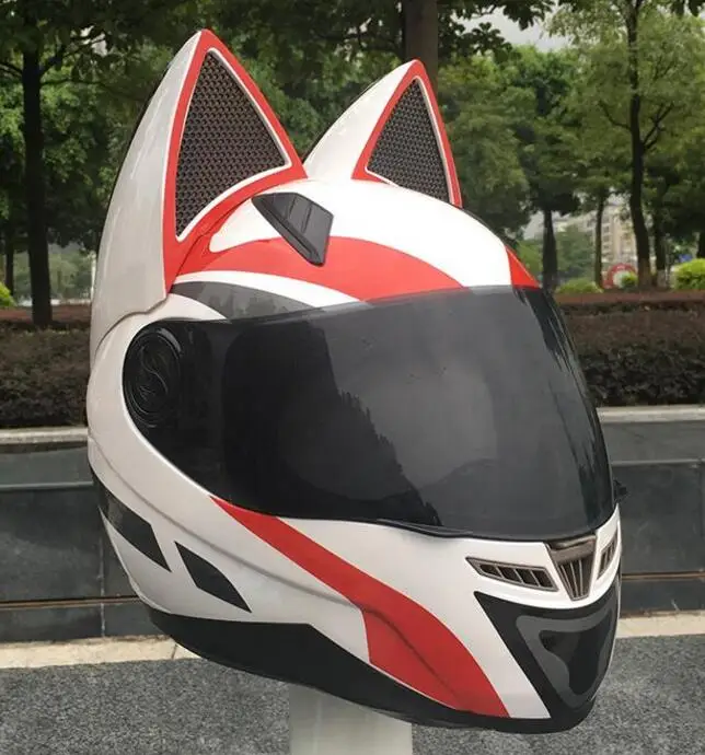 Новый мотоциклетный шлем NITRINOS с кошачьими ушками четырехсезонный быстрая