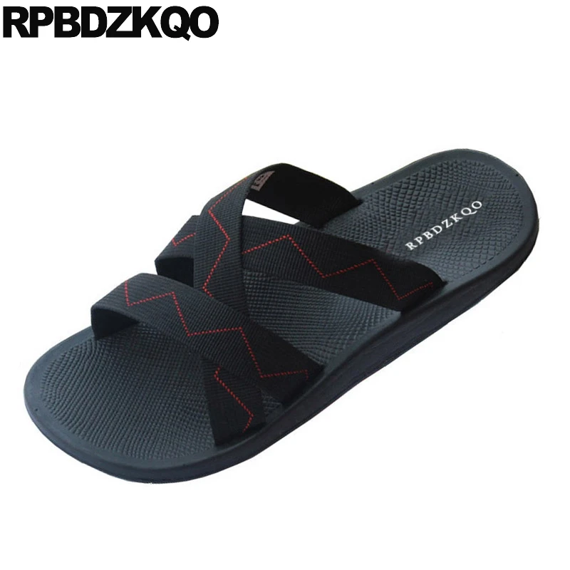 

Runway Slip On Black Italian Casual Fashion Mens Sandals 2021 Summer Outdoor Flat Beach Nice Slippers Slides Shoes Native Soft